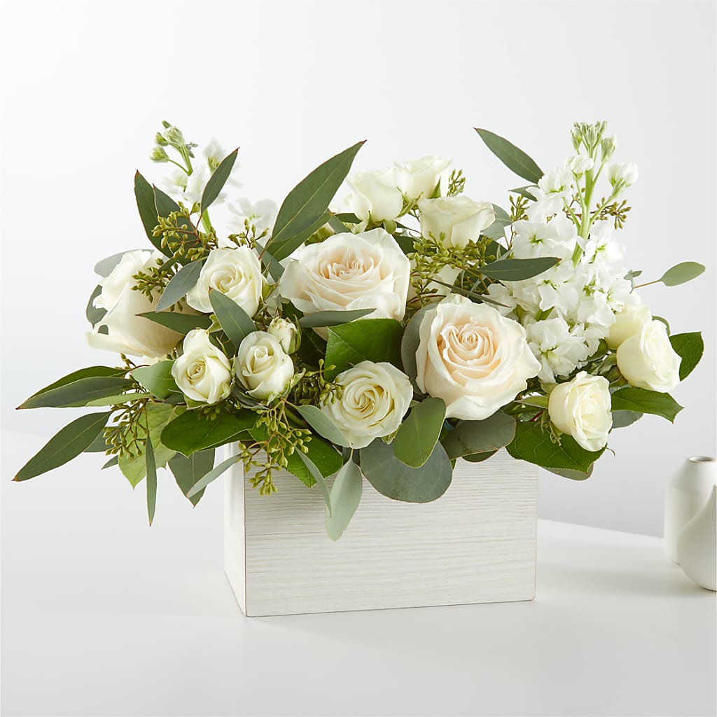 Fresh Linen Box Bouquet – Flowers Forever, Carlsbad CA