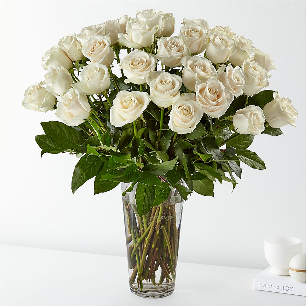 Long Stem White Rose Bouquet – Flowers Forever, Carlsbad CA