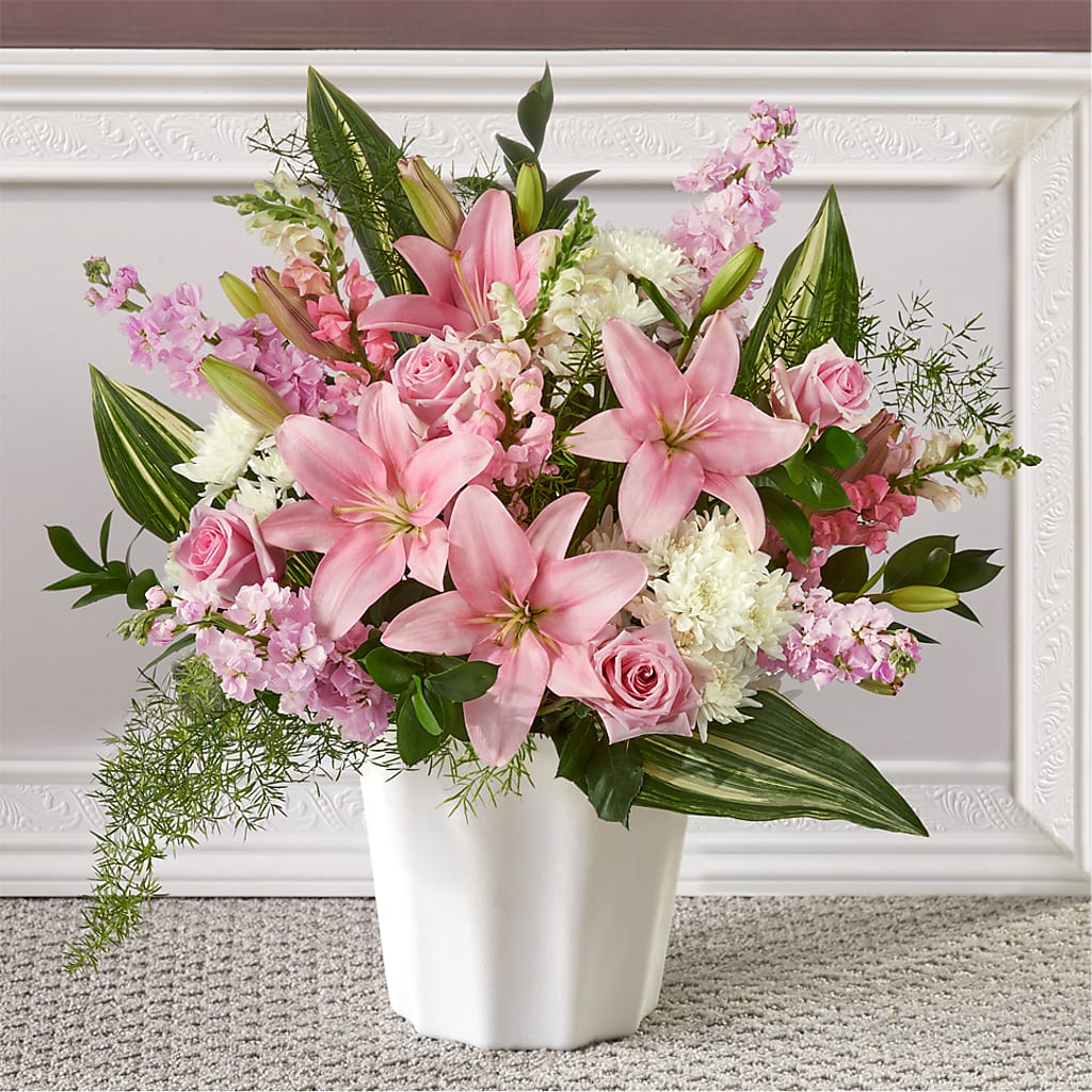 Simply Serene Floor Basket – Flowers Forever, Carlsbad CA