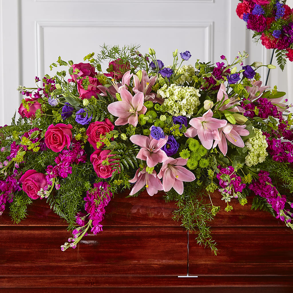 Radiant Tribute Casket Spray – Flowers Forever, Carlsbad CA