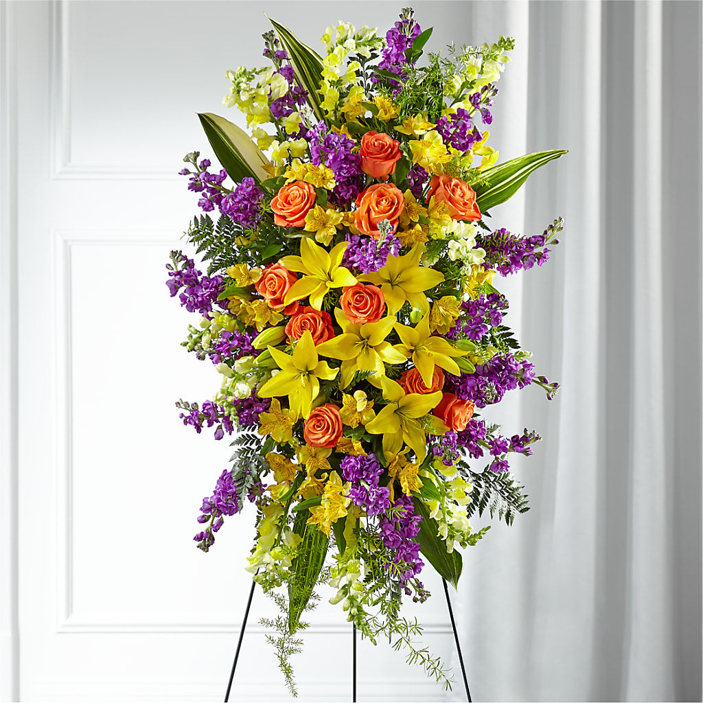 Thoughtful Prayers Standing Spray – Flowers Forever, Carlsbad CA