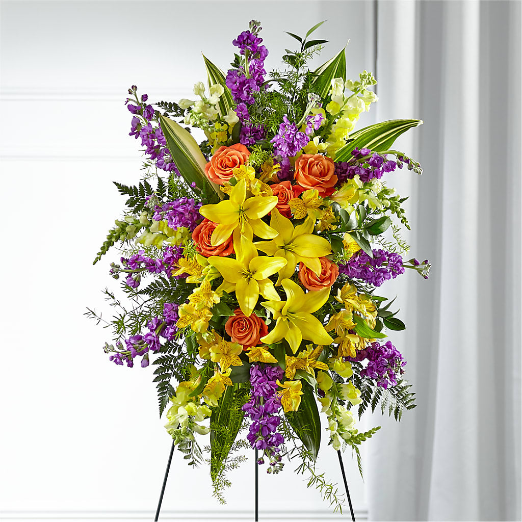 Thoughtful Prayers Standing Spray – Flowers Forever, Carlsbad CA
