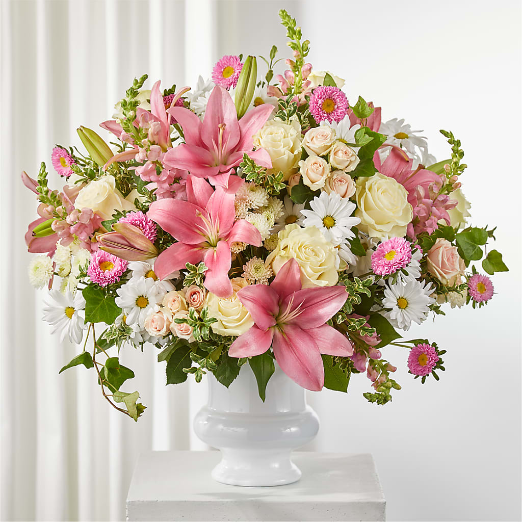 Empathetic Blooms Urn Arrangement – Flowers Forever, Carlsbad CA