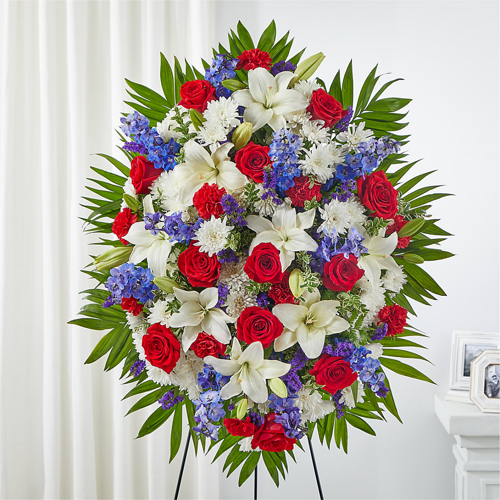 Cherished Service Standing Spray – Flowers Forever, Carlsbad CA