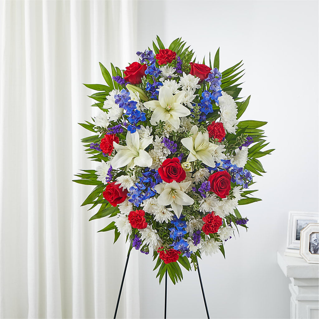 Cherished Service Standing Spray – Flowers Forever, Carlsbad CA