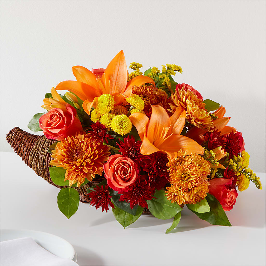 Bouquet of Blessings Cornucopia – Flowers Forever, Carlsbad CA