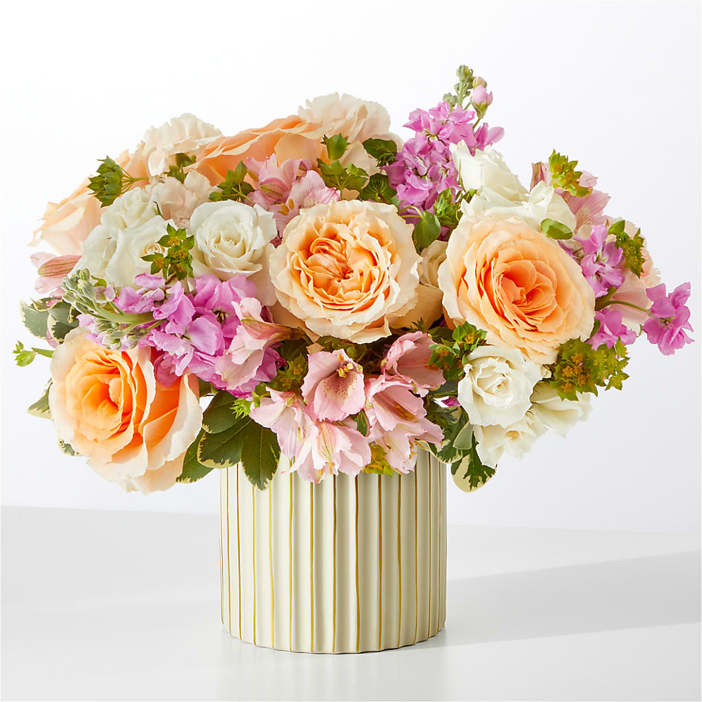 Paradise Bouquet with Ivory Vase – Flowers Forever, Carlsbad CA