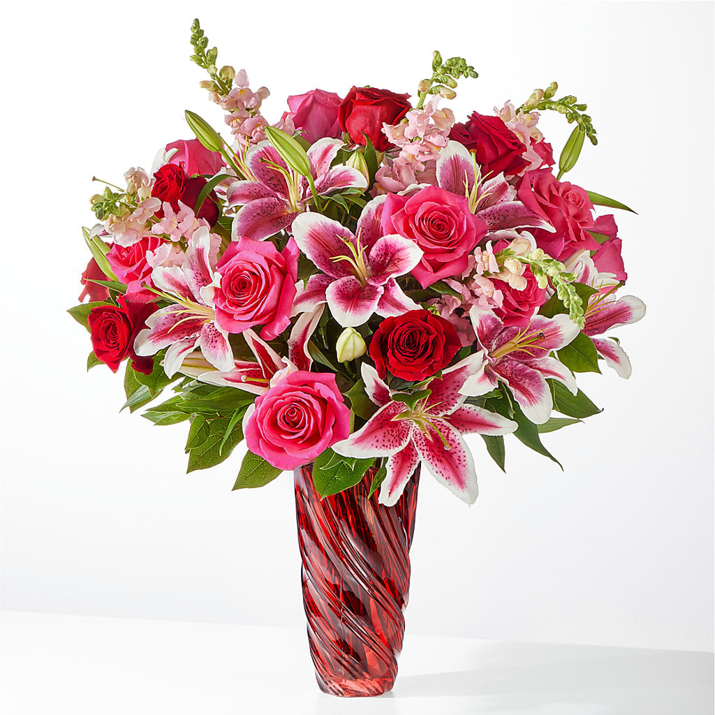 Always You Bouquet with Luxe Swirl Vase – Flowers Forever, Carlsbad CA
