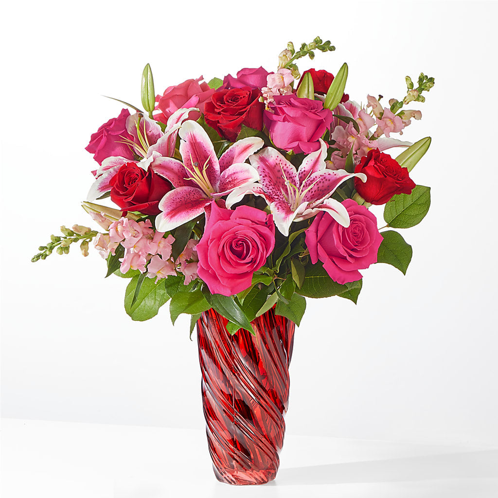 Always You Bouquet with Luxe Swirl Vase – Flowers Forever, Carlsbad CA