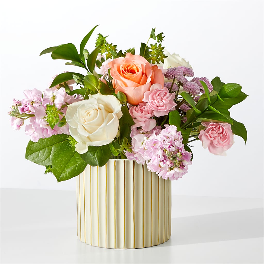 French Market Bouquet with Ivory Vase – Flowers Forever, Carlsbad CA