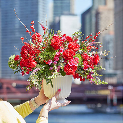 Big Red Bow Bouquet –  Flowers Forever, Carlsbad CA