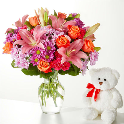 One and Only Bouquet and Bear Bundle –  Flowers Forever, Carlsbad CA
