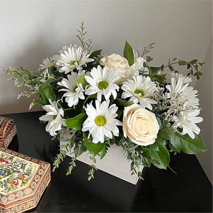 Fresh Linen Box Bouquet –  Flowers Forever, Carlsbad CA
