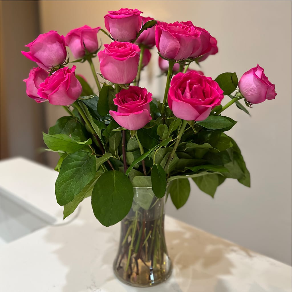 Long Stem Pink Rose Bouquet –  Flowers Forever, Carlsbad CA