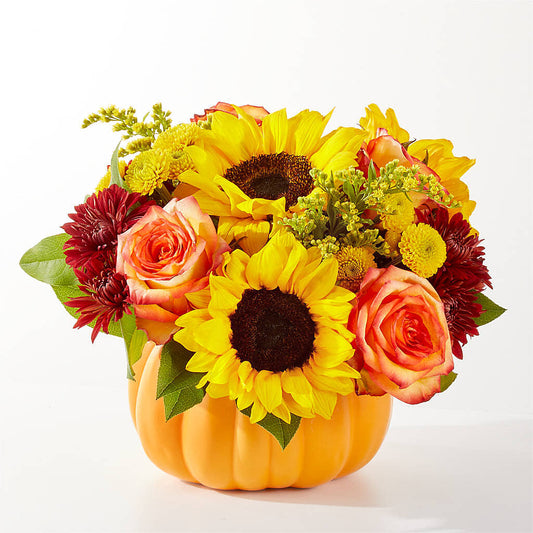 Golden Gourd Pumpkin Bouquet –  Flowers Forever, Carlsbad CA
