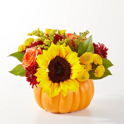 Golden Gourd Pumpkin Bouquet –  Flowers Forever, Carlsbad CA