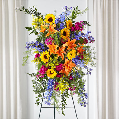 Sunlit Memories Standing Spray (Standard) –  Flowers Forever, Carlsbad CA