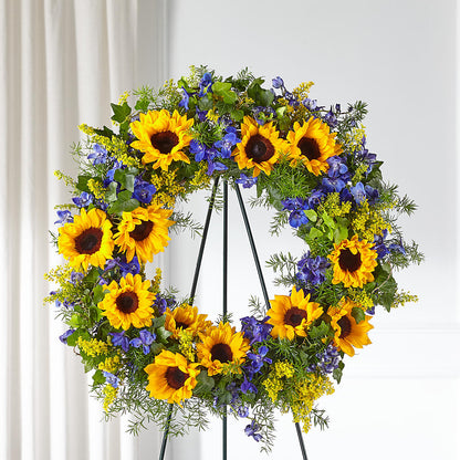 Bright Rays Wreath –  Flowers Forever, Carlsbad CA