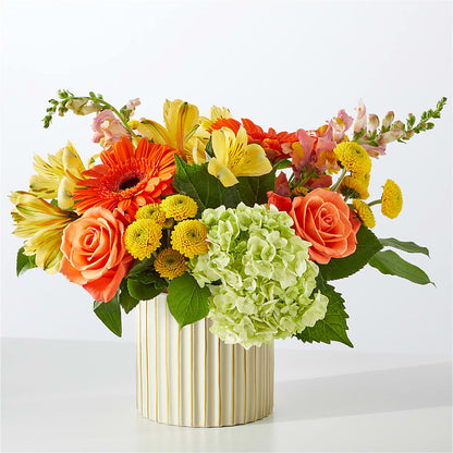 Autumn Sunshine Bouquet with Ivory Vase –  Flowers Forever, Carlsbad CA