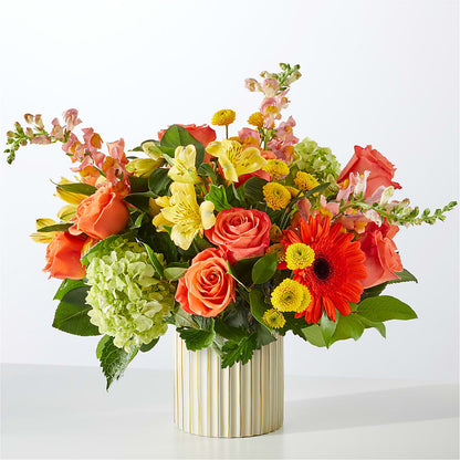 Autumn Sunshine Bouquet with Ivory Vase –  Flowers Forever, Carlsbad CA