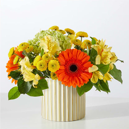 Autumn Sunshine Bouquet with Ivory Vase –  Flowers Forever, Carlsbad CA