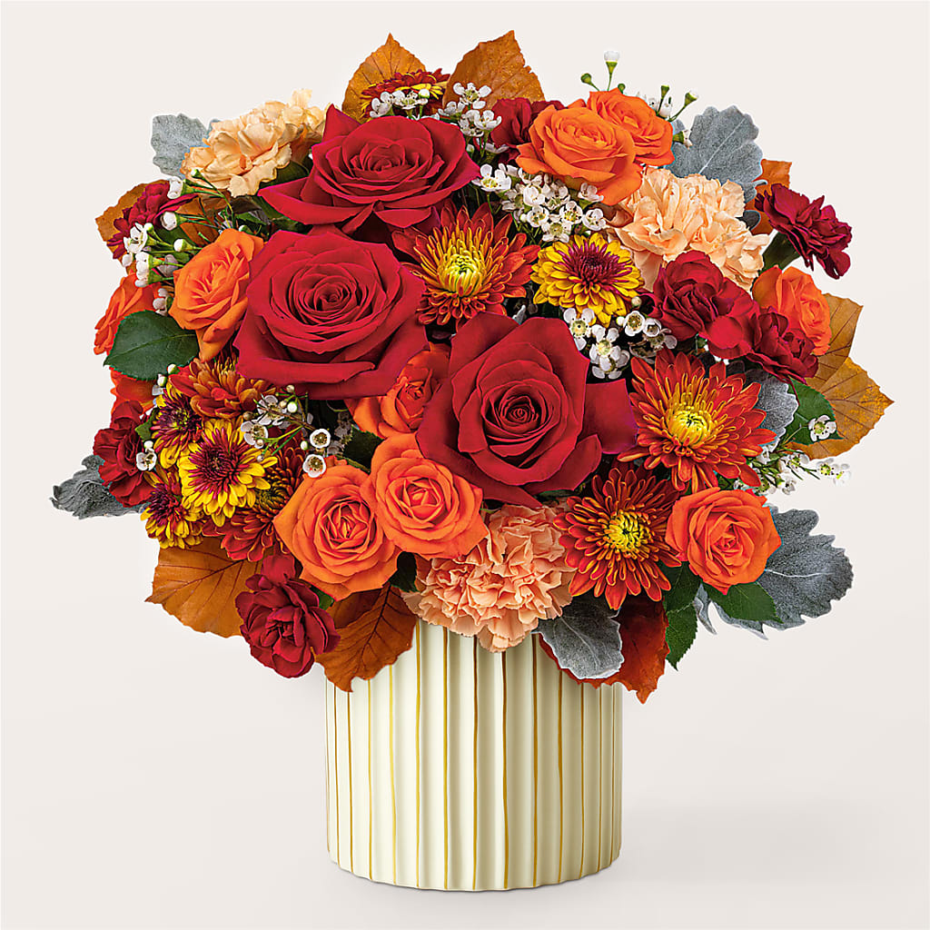 Merlot Bouquet with Ivory Vase –  Flowers Forever, Carlsbad CA