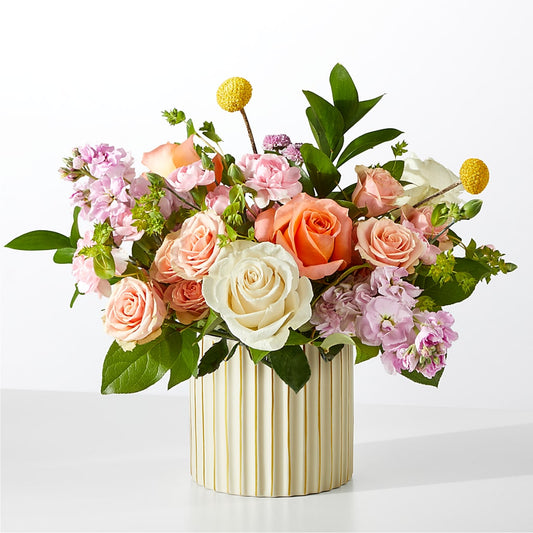 French Market Bouquet with Ivory Vase –  Flowers Forever, Carlsbad CA