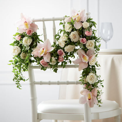 Orchid Rose Chair Décor –  Flowers Forever, Carlsbad CA