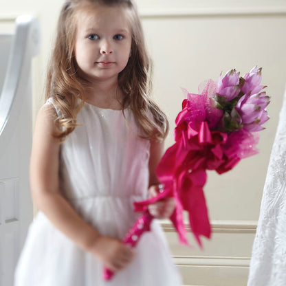 Sparkle Pink Flower Girl Bouquet –  Flowers Forever, Carlsbad CA
